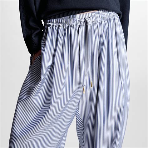 Pinstripe Silk Baggy Pajama Pants 